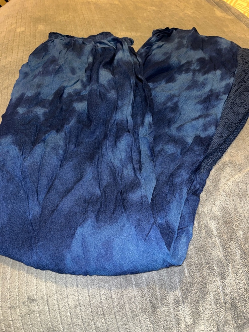 Mudd Navy Blue Tie-Dye Wide Leg Pants